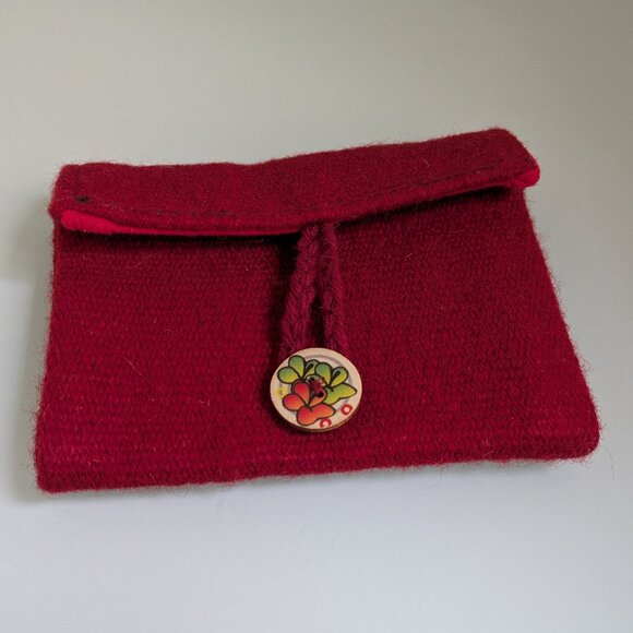 Centinela Traditional Arts Wool Wallet – Red, New Without Tags, 4.5"x6" - Picture 1 of 6